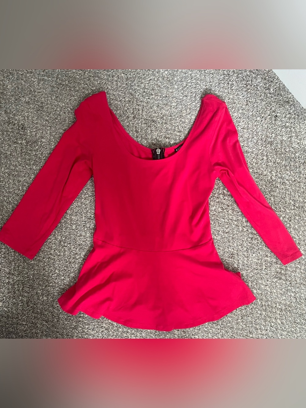 Express Pink Scoop Neck Peplum Top